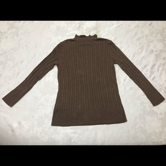 Eddie Bauer Sweater Ribbed Coiled Rope Knit Ruffle - Picture 8 of 9